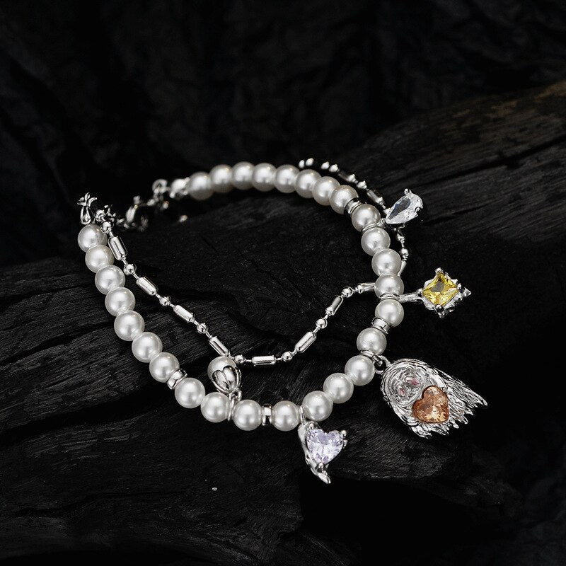 Bracelet de perles d'elfe multi-rangs B1001