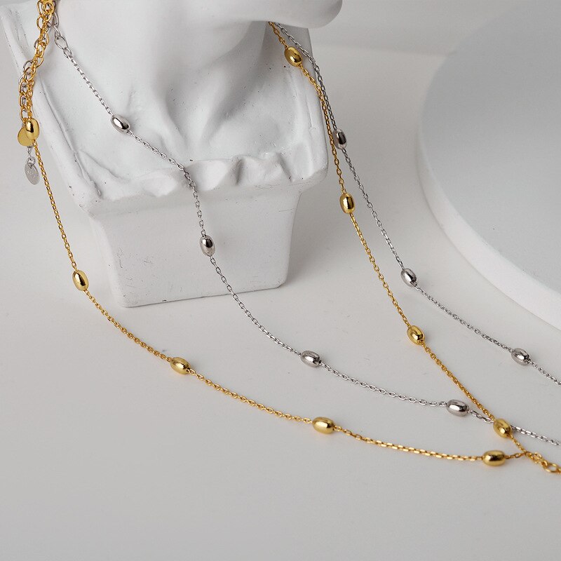 Collier de chaîne de câble perlé N1049