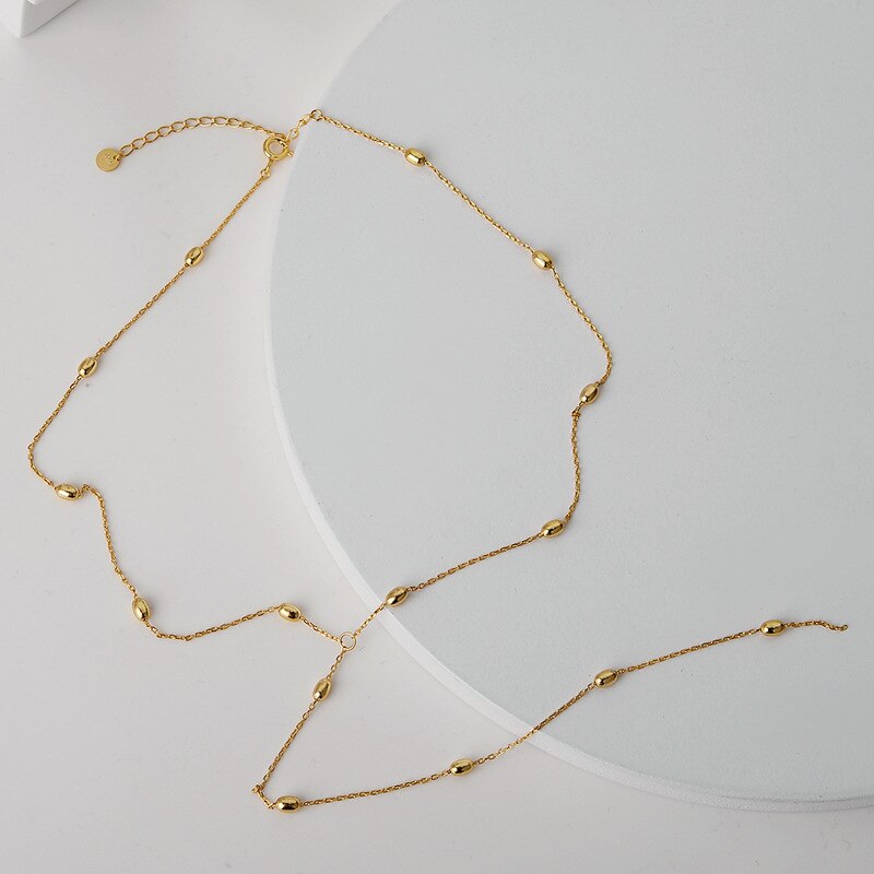 Collier de chaîne de câble perlé N1049