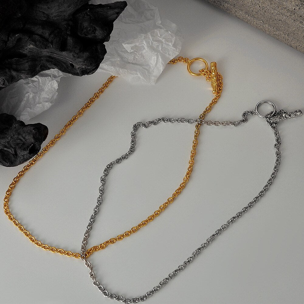 Collier chaîne torsadée en T N1019