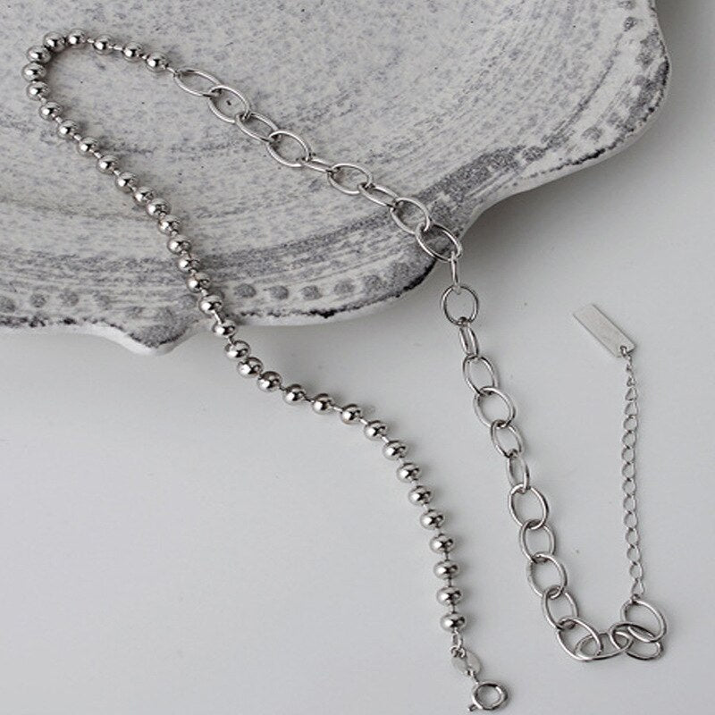 Collier chaîne torsadée à boules épaisses N1047