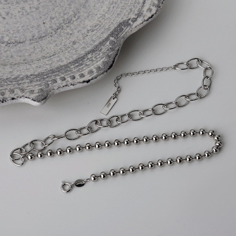 Collier chaîne torsadée à boules épaisses N1047
