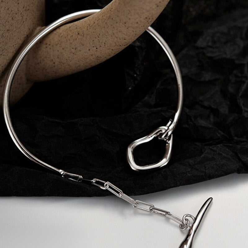 Bracelet barre en T en fil épais B1037
