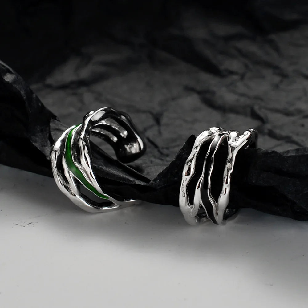 Bijou d'Oreille Large en Émail Vert E1193, 1 Pièce