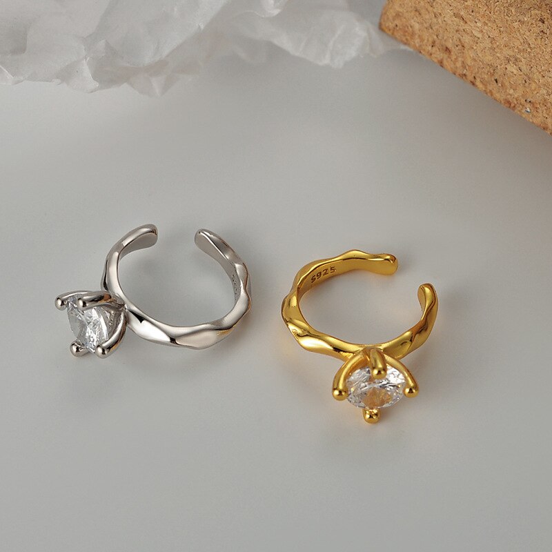 Boucles d'oreilles irrégulières Solitaire CZ E1011 1 pièce