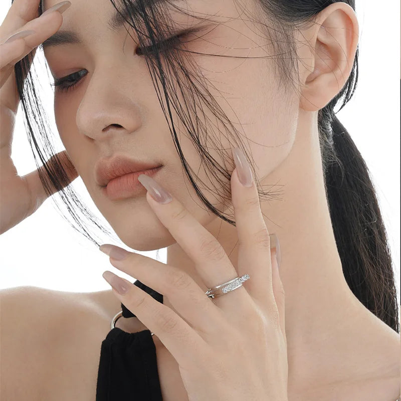 Bague chevalière carrée CZ R1233