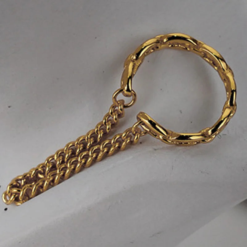 Clips d'Oreilles à Motif Chaîne E1006, 1 Pièce