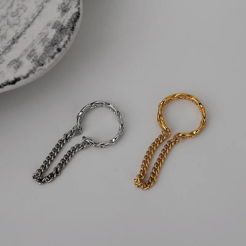 Clips d'Oreilles à Motif Chaîne E1006, 1 Pièce