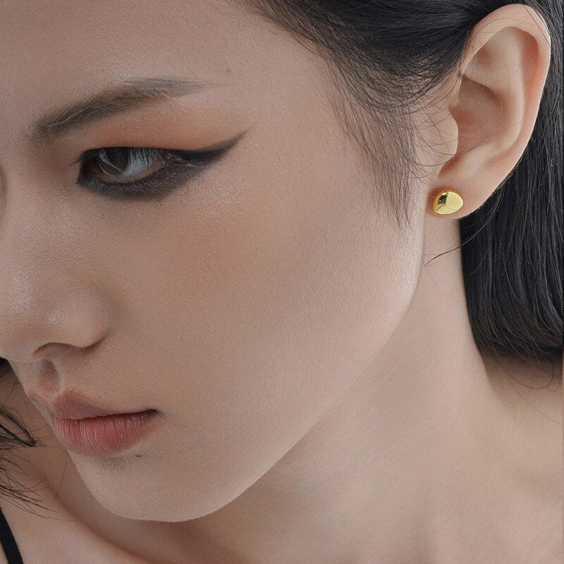 Boucles d'oreilles coeur haricot épais E1025