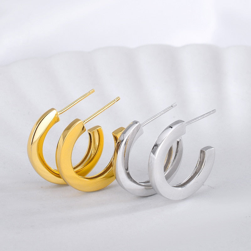 Boucles d'oreilles épaisses en forme de C E1019