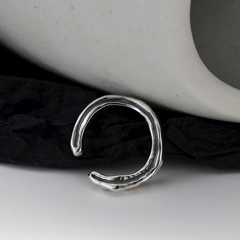Boucle d'oreille clip martelée épaisse E1013, 1 pièce