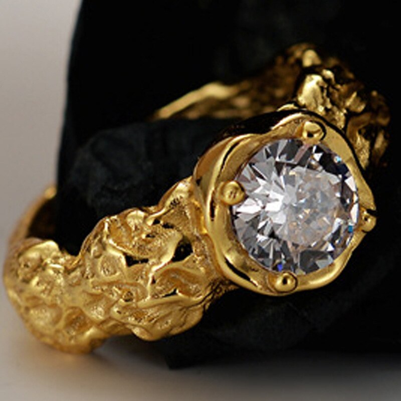 Anneau texturé d'écorce d'arbre R1270