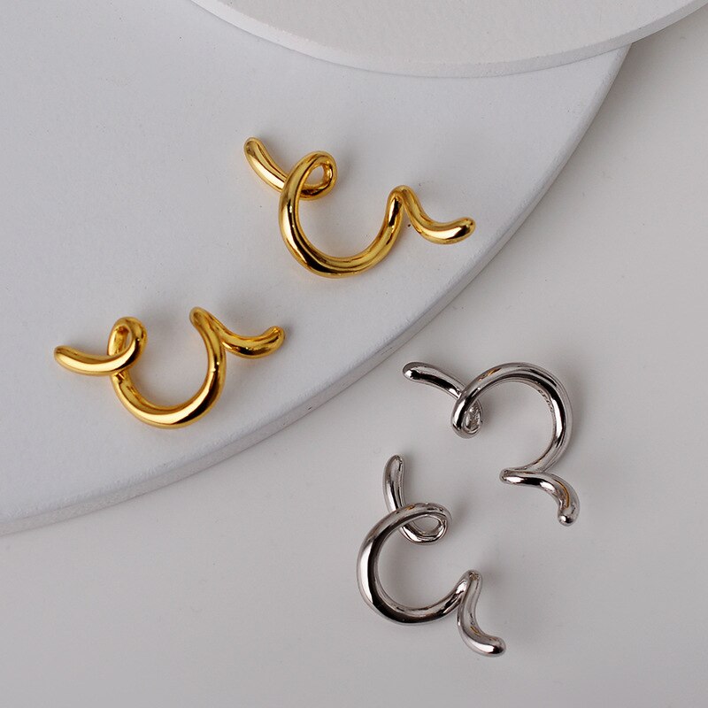 Boucles d'oreilles à clip en fil torsadé E1009 1 pièce