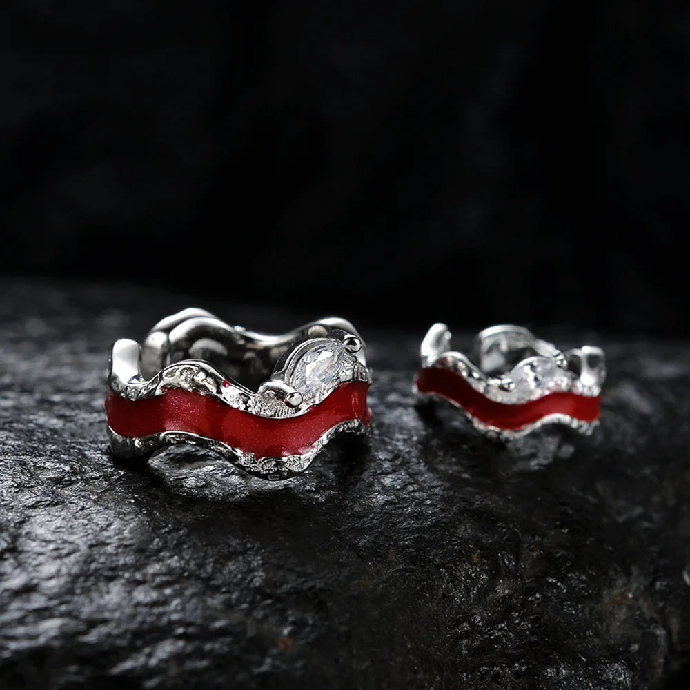 Manchette d'oreille ondulée en émail épais R1216, 1 pièce
