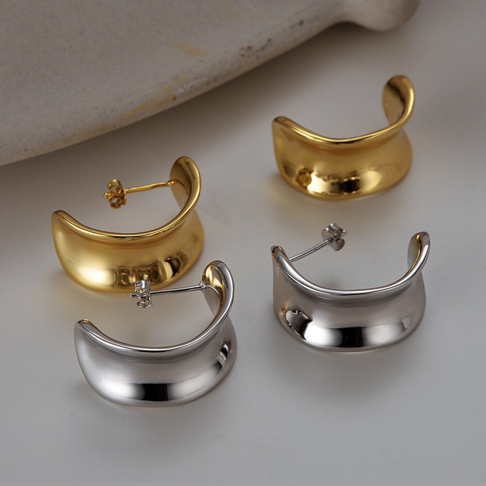 Boucles d'oreilles irrégulières ondulées E1018