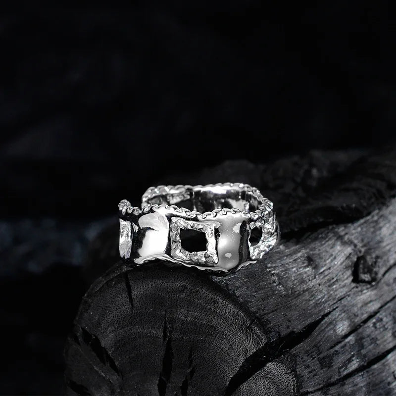 Large bague à motif brut en filigrane R1183