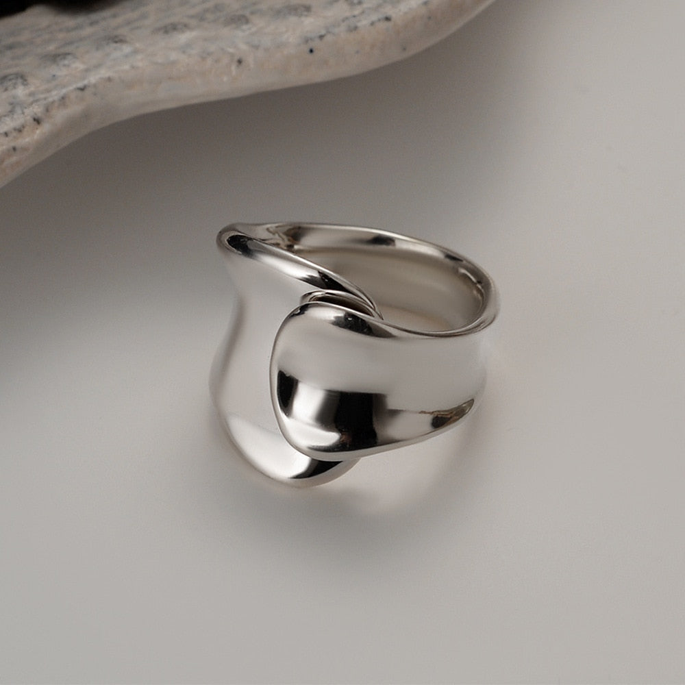 Bague large et épaisse ondulée R1106