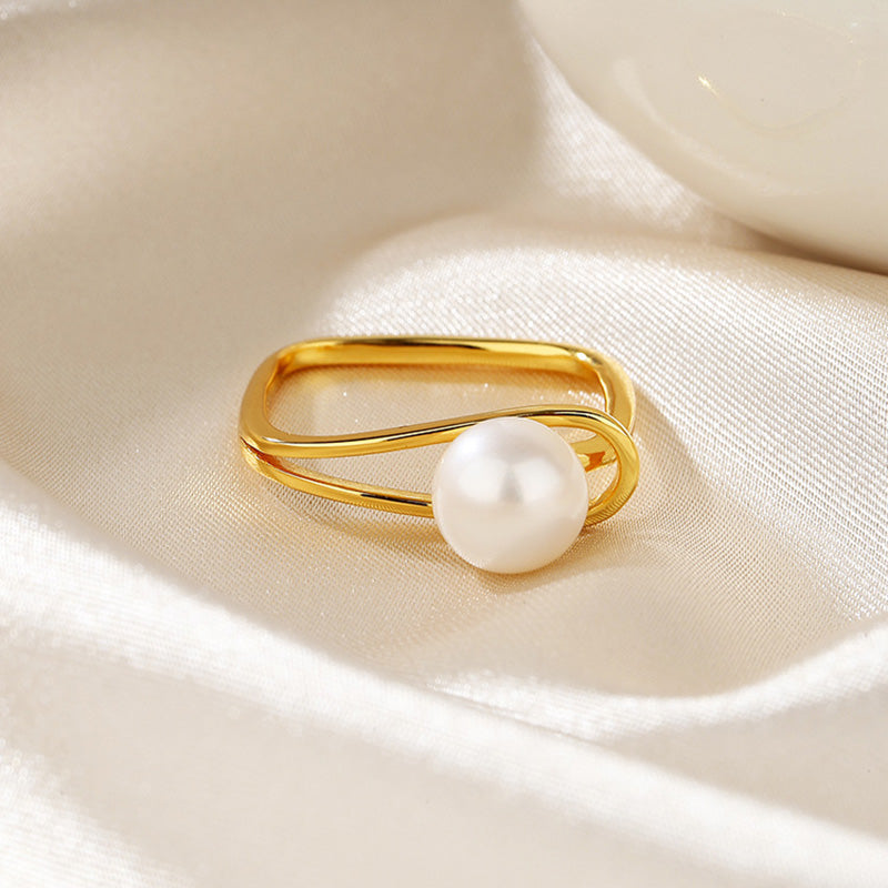 Bague fil de perles d'eau douce RN1014