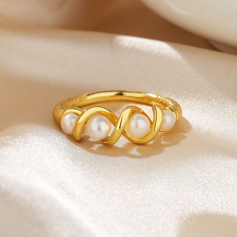 Bague fil de perles d'eau douce RN1001