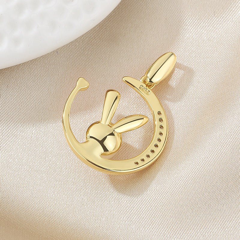 Pendentif lapin en perles d'eau douce uniquement PN1024