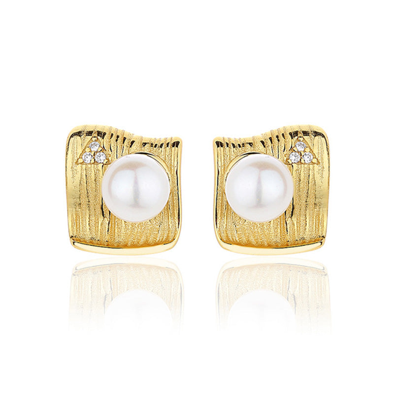 Boucles d'oreilles irrégulières en perles d'eau douce PE1015
