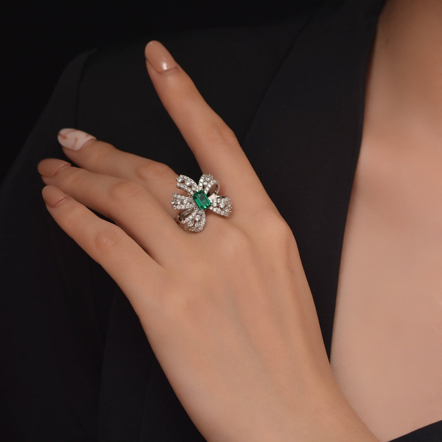 Bague cocktail papillon tourmaline R1262