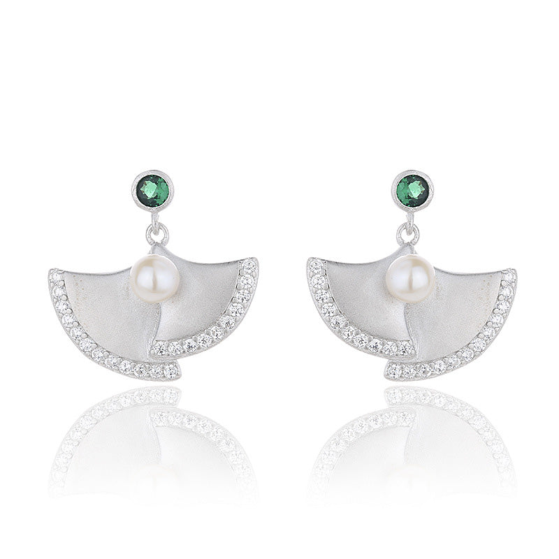 Boucles d'oreilles en perles d'eau douce florales Ginkgo PE1003