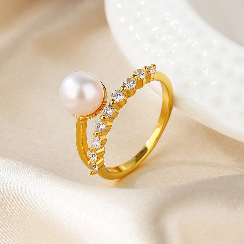 Bague solitaire perle d'eau douce RN1023