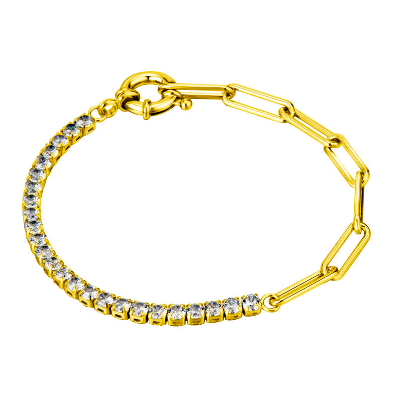 Bracelet de déclaration à chaîne scintillante B1012
