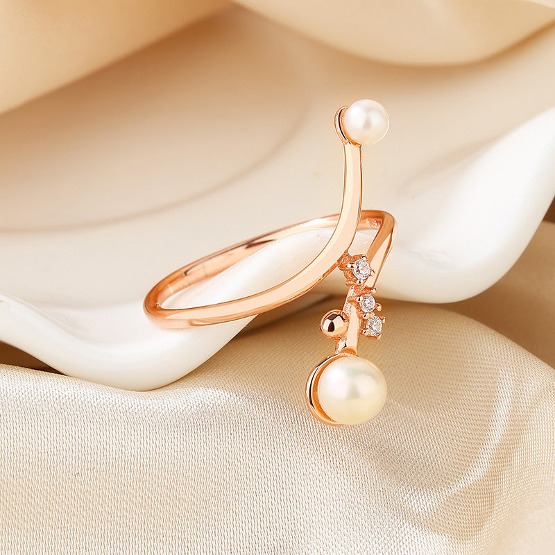 Bague florale en perles d'eau douce RN1022