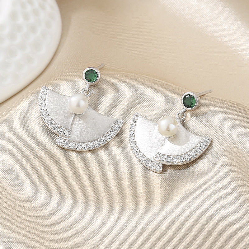Boucles d'oreilles en perles d'eau douce florales Ginkgo PE1003