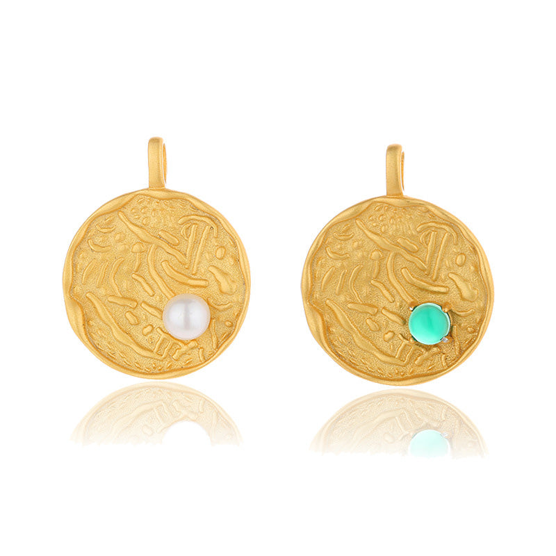 Pendentif pièce de monnaie en perles d'eau douce uniquement PN1015