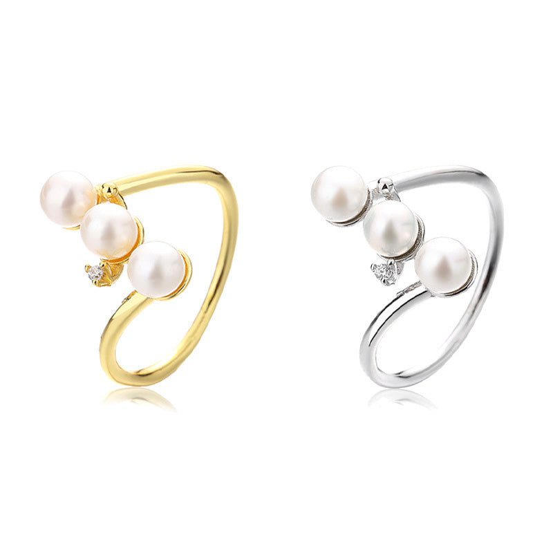 Bague 3 perles d'eau douce RN1008