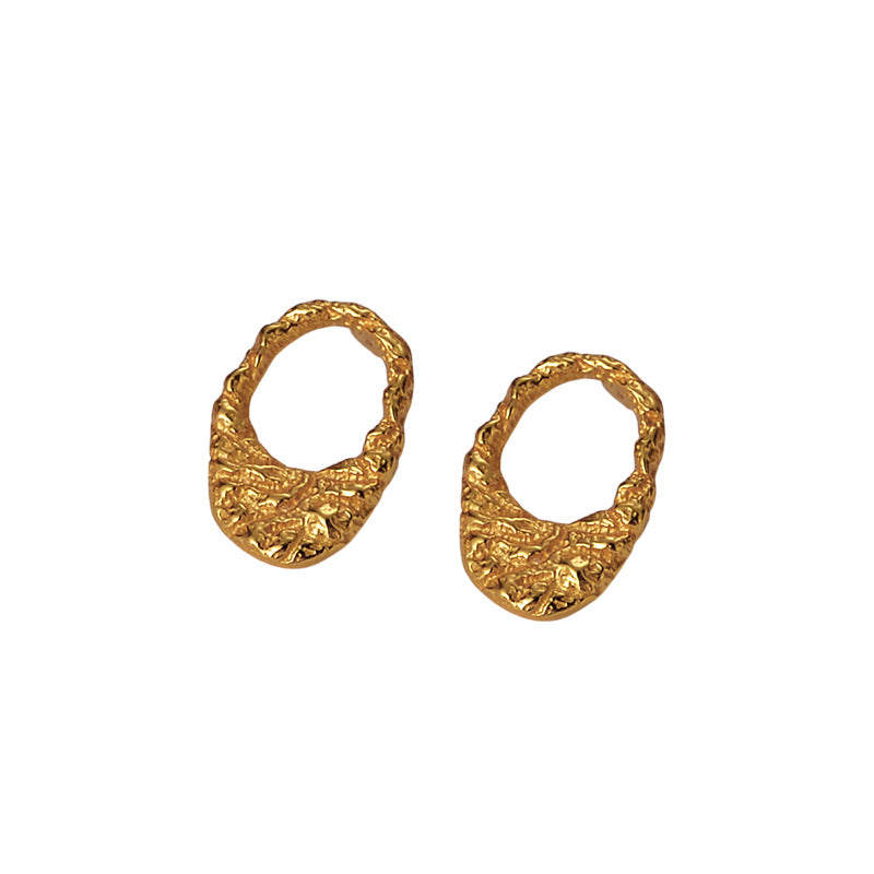 Boucles d'oreilles créoles martelées E1048