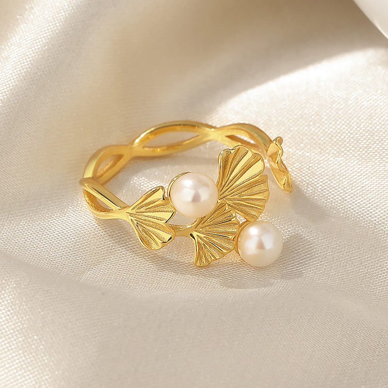 Bague Ginkgo Perle d'Eau Douce RN1000