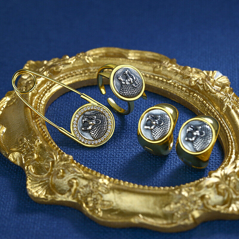 Boucles d'oreilles en pièces de monnaie grecques Lion Milet E1062