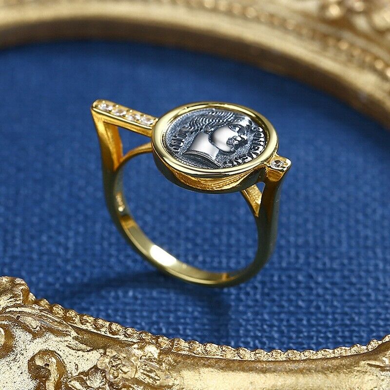 Bague réplique de pièce de monnaie romaine R1031