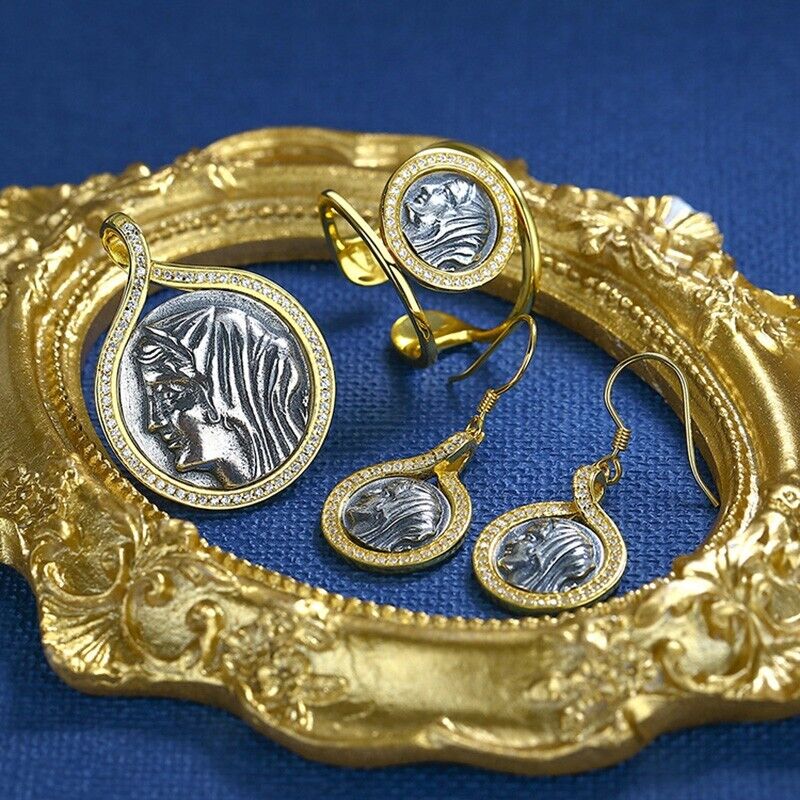 Boucles d'oreilles pièce de monnaie grecque Felicistes E1074