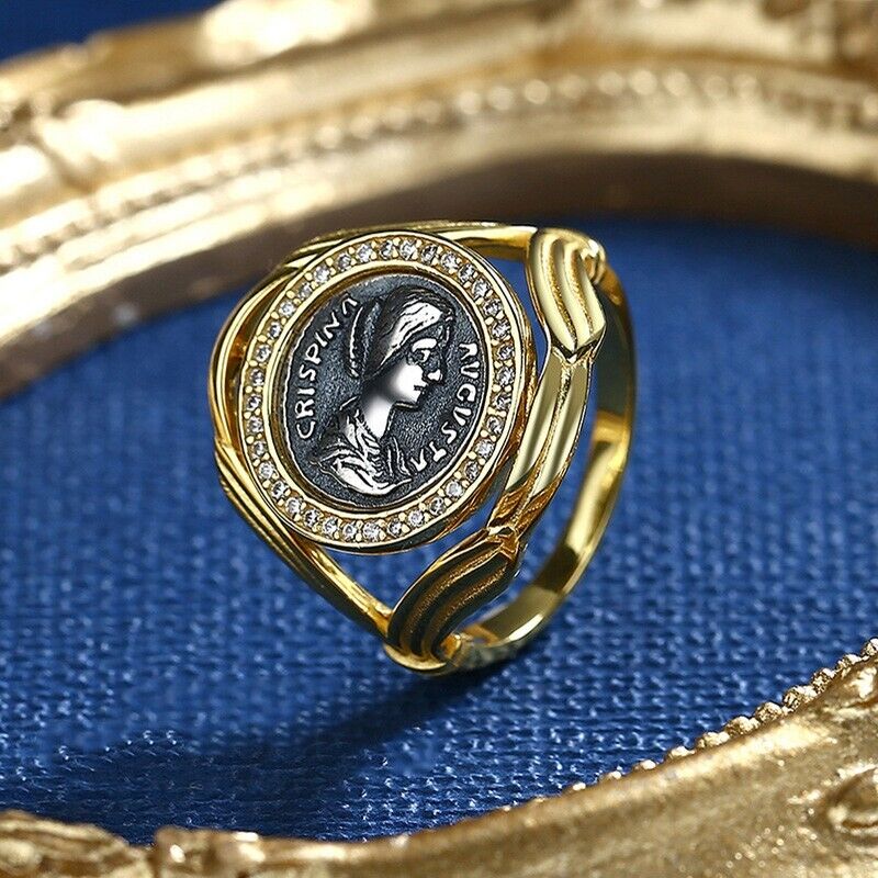 Bague pièce de monnaie grecque Halo Crispina R1010