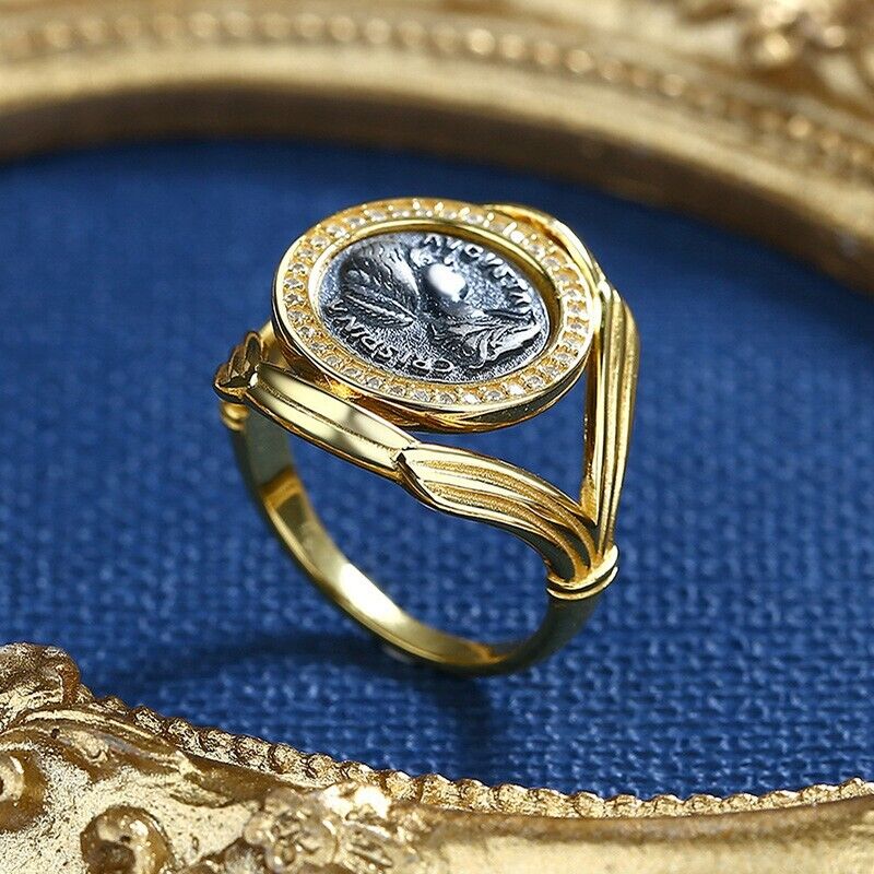 Bague pièce de monnaie grecque Halo Crispina R1010