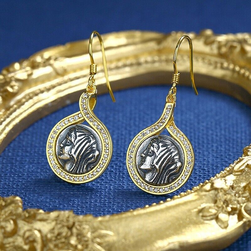 Boucles d'oreilles pièce de monnaie grecque Felicistes E1074