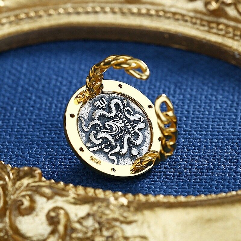 Bague pièce de monnaie serpent de Pergame R1019