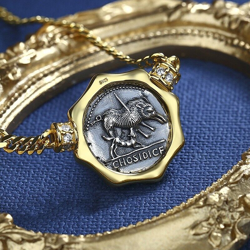 Collier réplique de pièce de monnaie romaine Diana N1017