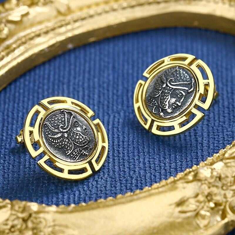 Boucles d'oreilles en pièces de monnaie romaines séleucides E1052
