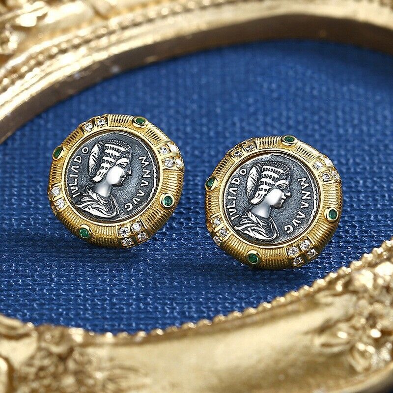 Boucles d'oreilles en pièces de monnaie romaines Julia Domna E1005