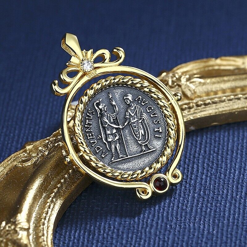 Pendentif pièce romaine rotative Hadrien N1027