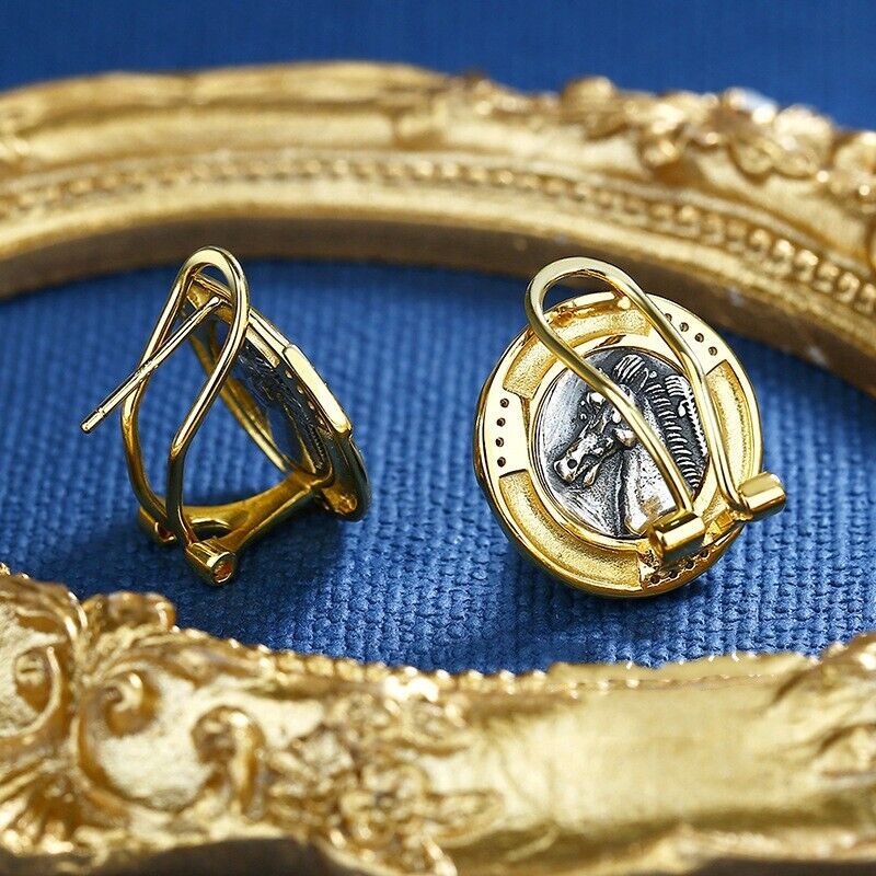 Boucles d'oreilles Hercules en pièces de monnaie grecques E1029