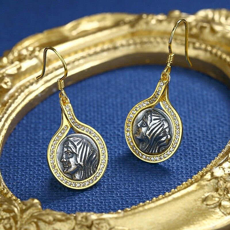 Boucles d'oreilles pièce de monnaie grecque Felicistes E1074