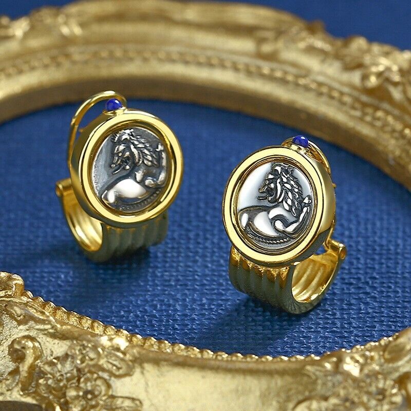 Boucles d'oreilles en forme de lion romain E1007