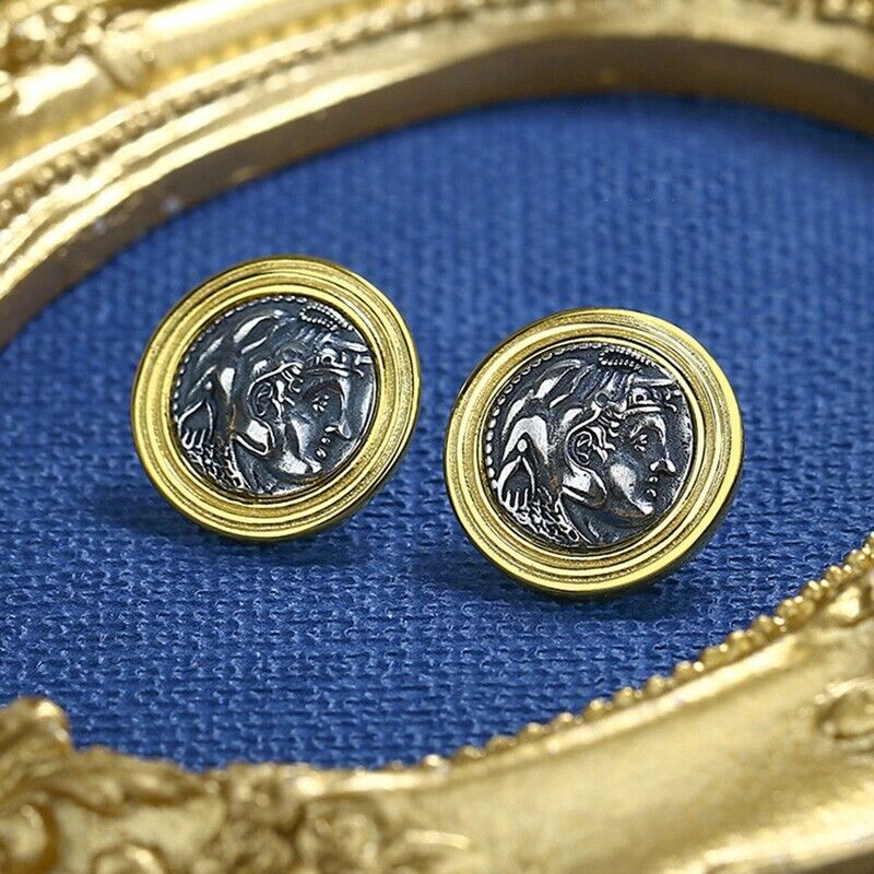 Boucles d'oreilles pièces de monnaie Alexandre Macédoine E1072
